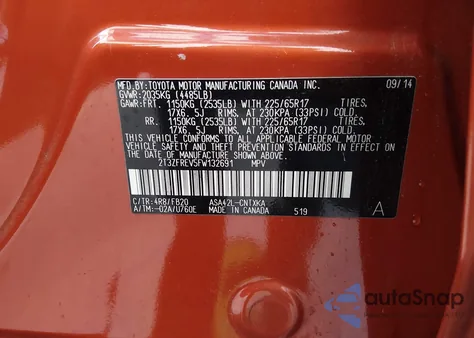 2015 Toyota Rav4 Le from USA, damaged, VIN 2T3ZFREV5FW132691